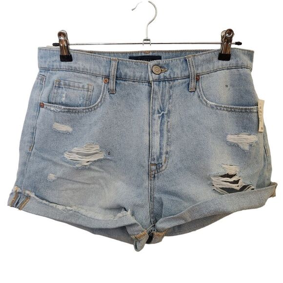 Aeropostale Mom Short Distressed Cuffed Lightwash Size 12 - Picture 1 of 7